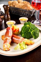 Bacon wrapped salmon