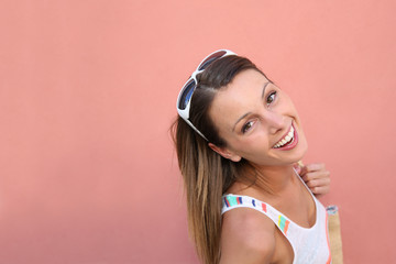 Portrait of smiling girl in vacation