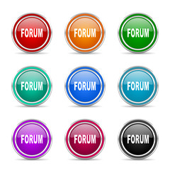 forum icon vector set