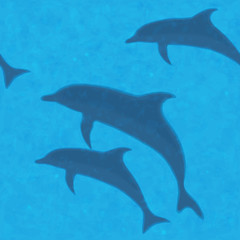 Underwater background with dolphins.