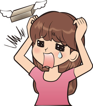 お金を失う女性