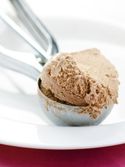 Chocolate ice cream scoop