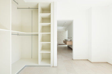 Interior of a new empty house, dressing room
