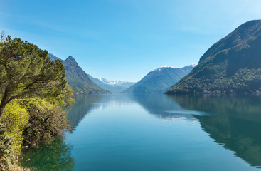 beautiful landscape, Switzerland, Lake Lugano