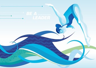 be a leader_swimming