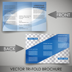 Business three fold flyer template, corporate brochure