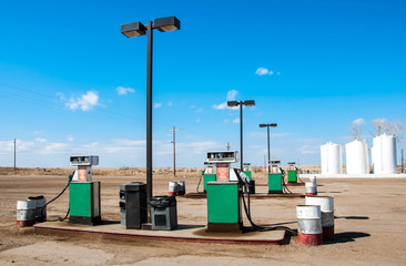 Fototapeta na wymiar Generic service / gas station in remote rural area