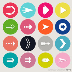 Arrow sign icon vector set.