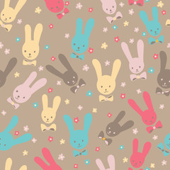 cute seamless rabbits