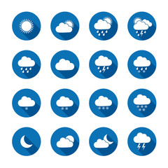 Long shadow style weather icons