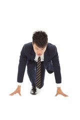 businessman make a running pose