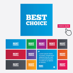 Best choice sign icon. Special offer symbol.