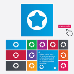 Star sign icon. Favorite button. Navigation