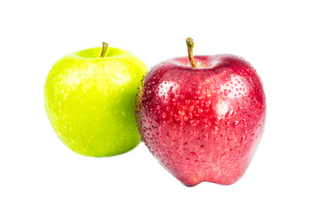 Green and red apple