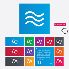 Obraz premium Water waves sign icon. Flood symbol.