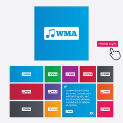 Wma music format sign icon. Musical symbol.