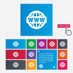 Naklejka premium WWW sign icon. World wide web symbol.