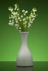 Printed roller blinds Lily of the valley Lily of the valley  in flower pot on gradient blue background