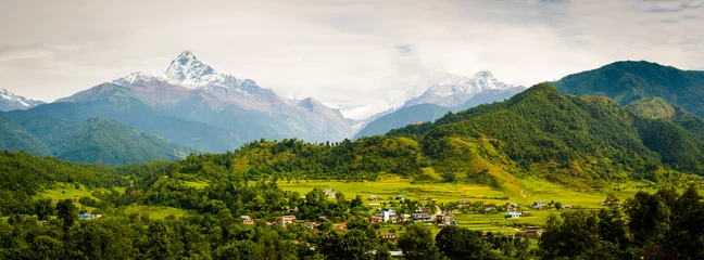 Fotobehang Nepal Annapura Panorama, uit de buurt van Pokhara