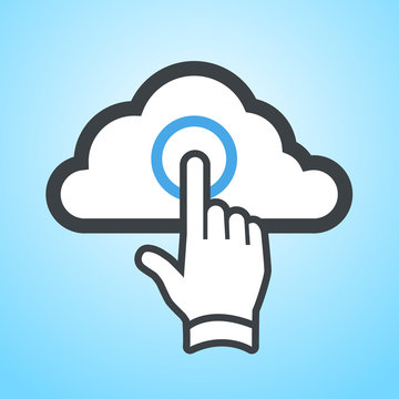 Cloud computing gesture icon