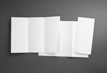 blank white folding paper flyer