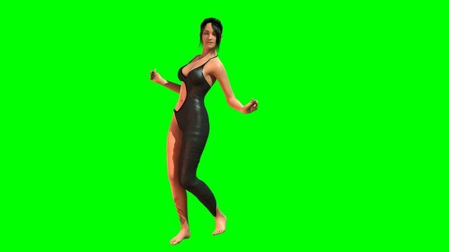 Hot Girl in sexy Dress dances - green screen
