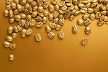 Golden coffee beans - 63899059