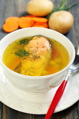 Soup with trout.
