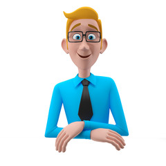 3d office man, isolated