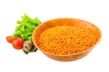 Raw red lentils