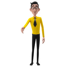 3d happy office man in suit, isolated 