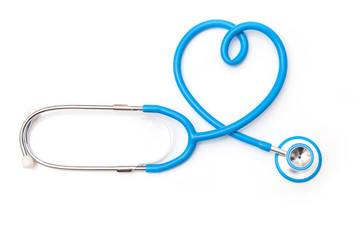 Stethoscope isolated on a white studio background.