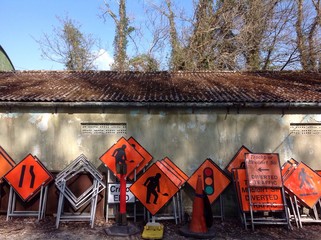 various mobile road signs