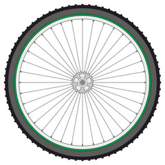 Mountain bicycle wheel on a white background, vector - 63903226