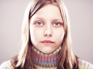 Portrait of a unhappy teen girl
