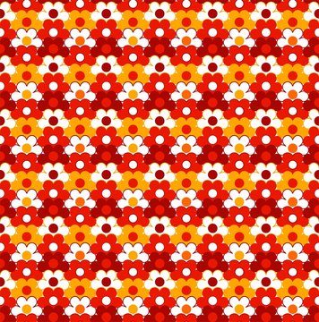 small red orange floral wallpaper seamless endless