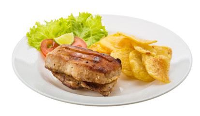 Grilled pork with potato