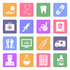 Medical flat icons set