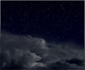 Fototapeta premium Stars in the night sky with clouds