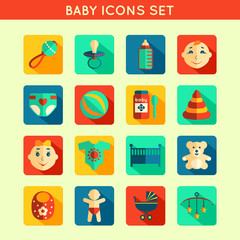 Fototapeta premium Baby Child Icons Set