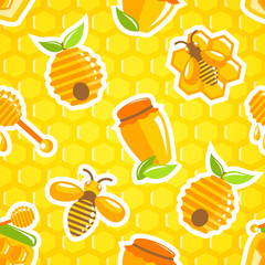 Honey seamless pattern