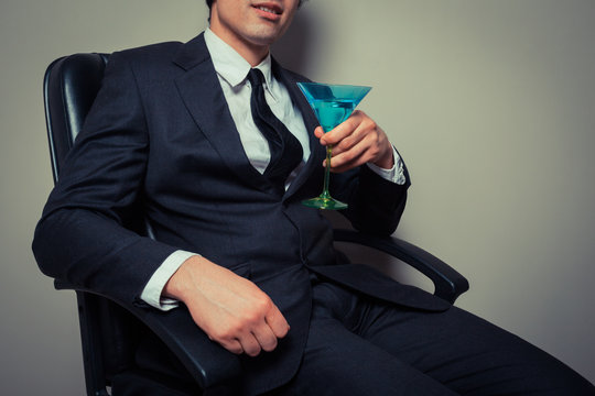 Businessman with cocktail
