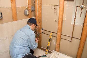 Plumber install shower