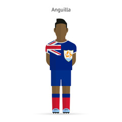 Anguilla football player. Soccer uniform. - obrazy, fototapety, plakaty