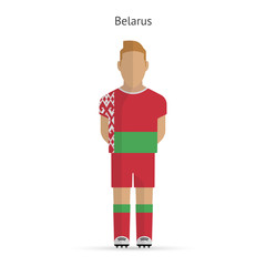 Belarus football player. Soccer uniform.
