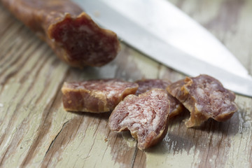 Rustic Chorizo Sausage Closeup