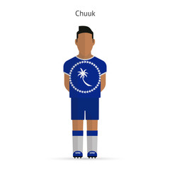 Chuuk football player. Soccer uniform.