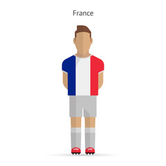 France football player. Soccer uniform.