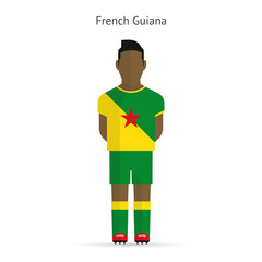 French Guiana football player. Soccer uniform.