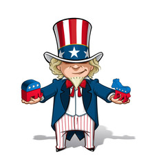 Uncle Sam Republican n Democratic
